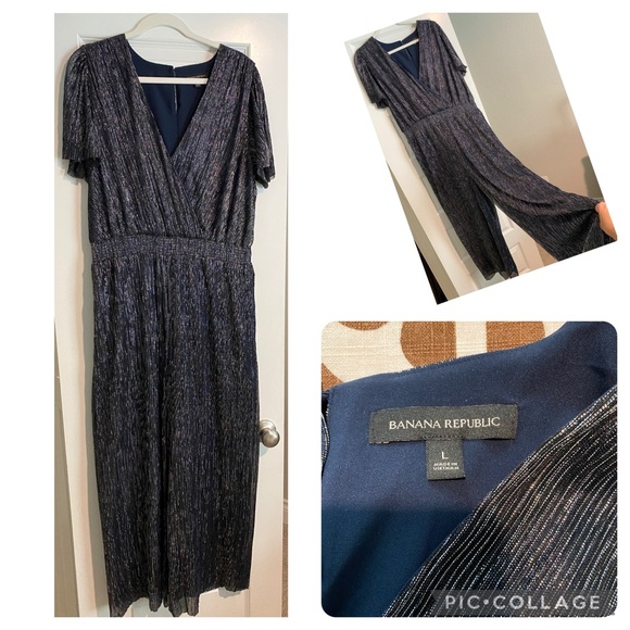 Banana republic jumpsuit/romper -navy and silver- excellent used condition - Picture 1 of 1